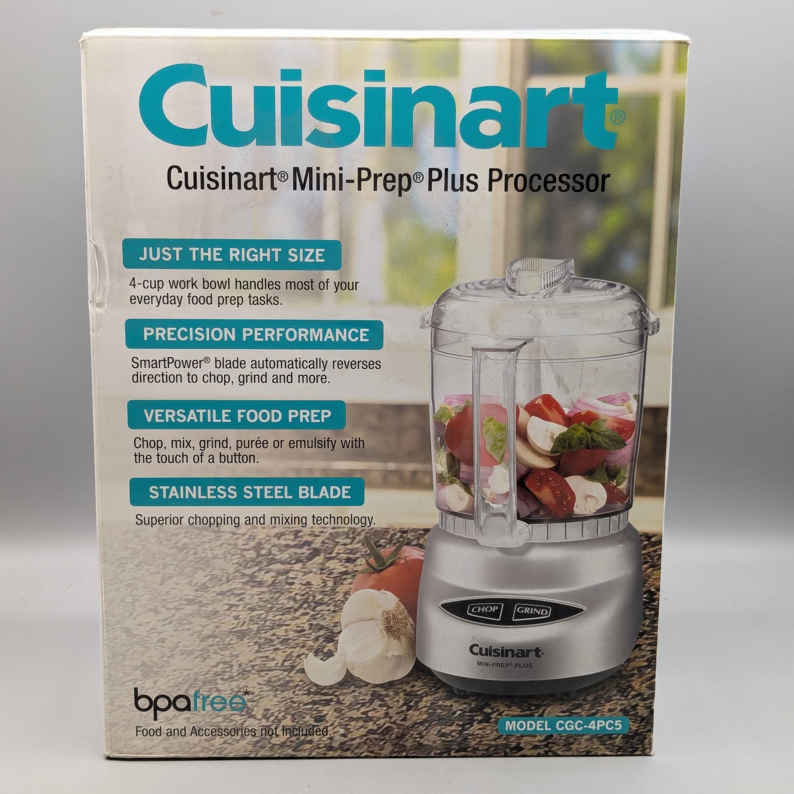 New Cuisinart Mini-Prep Plus 4-Cup Food Processor Silver CGC-4PC5