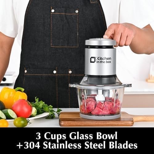 400W Mini Food Processor – Powerful Meat Grinder & Vegetable Chopper, 3 Cup Bowl