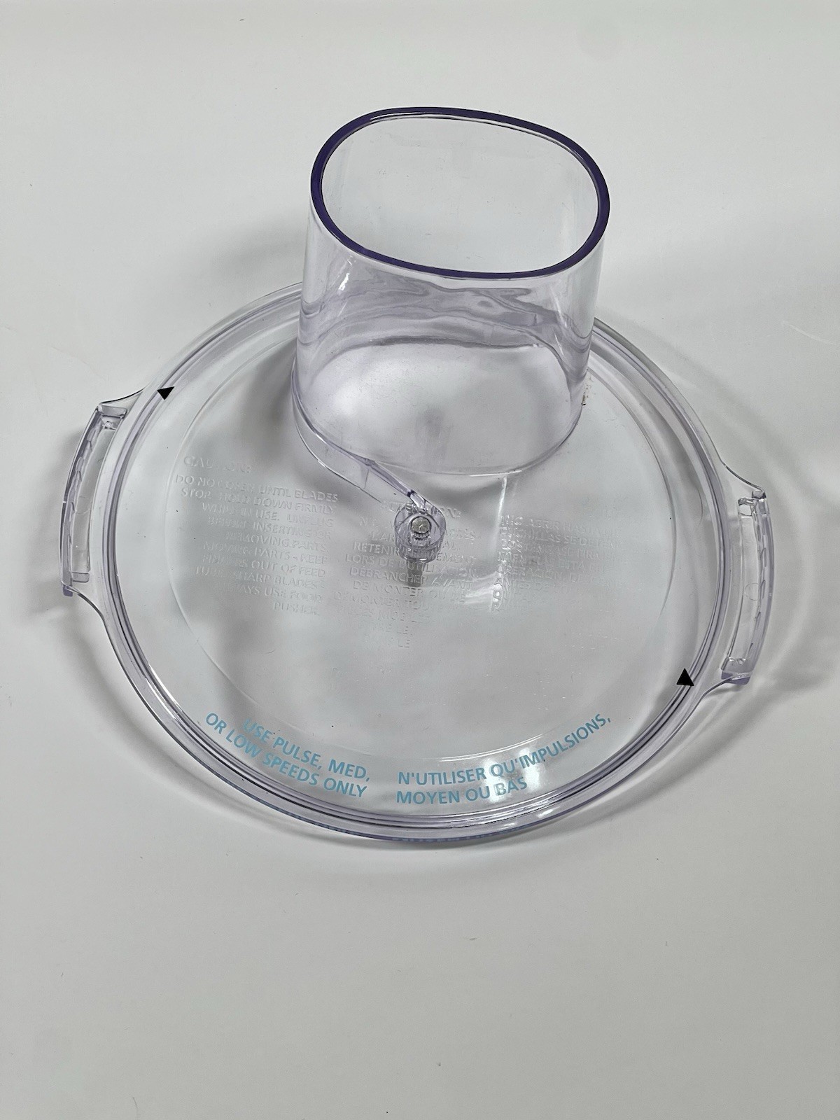 Oster 5 Cup Food Processor Lid Feed Chute Replacement Parts Only Clear OEM