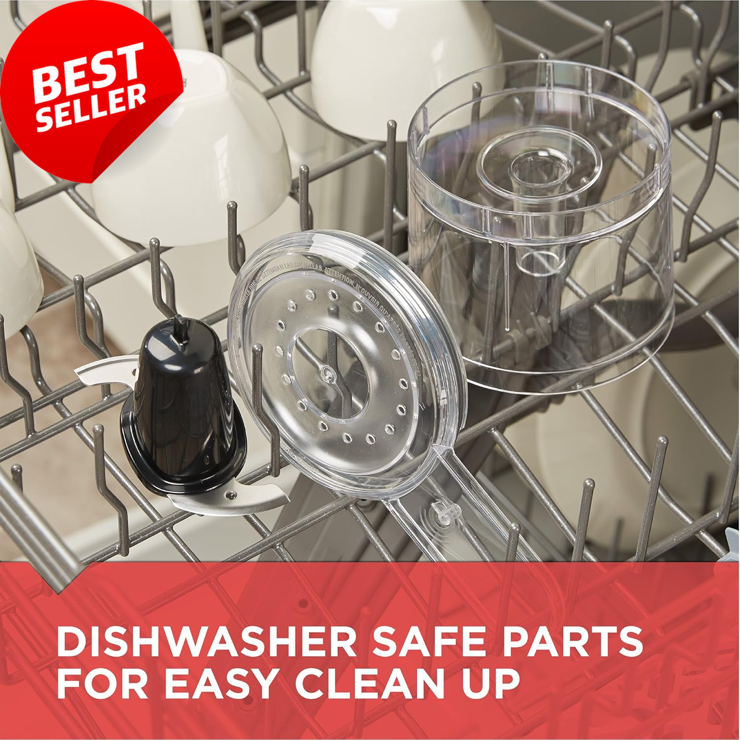 Electric Food Chopper 1.5 Cup 150W One Touch Pulse Dishwasher Safe