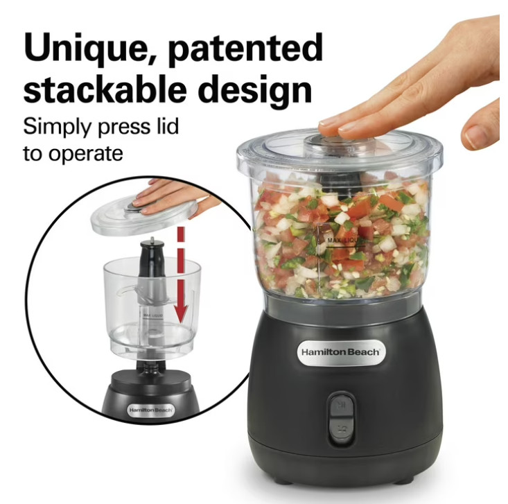 2-Speed Food Chopper & Mini Food Processor, 3-Cup Capacity, Black