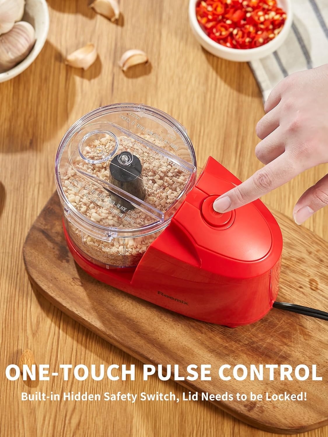 1.5-Cup One-Touch Electric Food Chopper, 100W Mini Food Processor Meat Grinder,