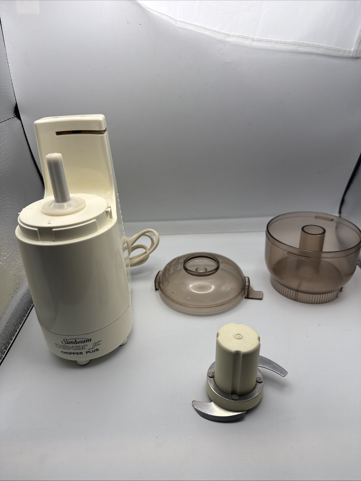 Sunbeam Oskar Jr Chopper Plus Mini Food Processor 14131 Cream TESTED & WORKING!