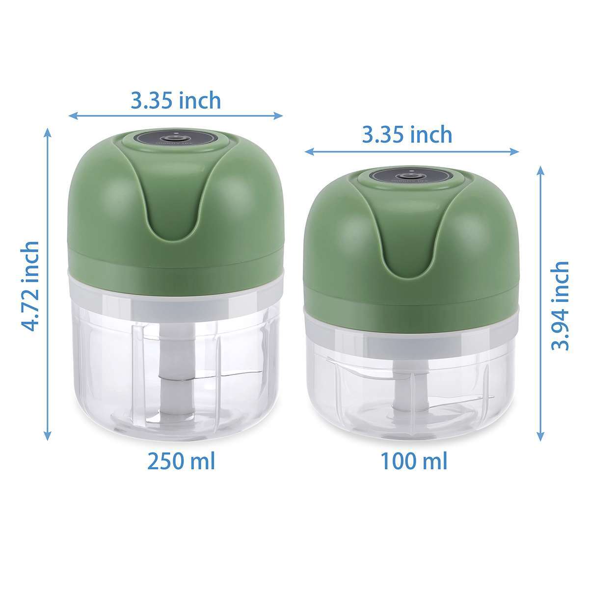 100/250ML 2 Cups Wireless Electric Vegetable Onion Garlic Fruit Meat Chopper USA