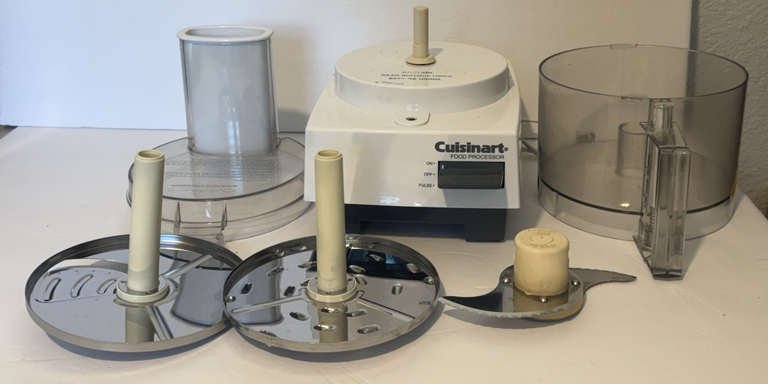 Cuisinart DLC-5 TX Type 25 Food Processor Vintage Bowl Lid 3 Blades Tested