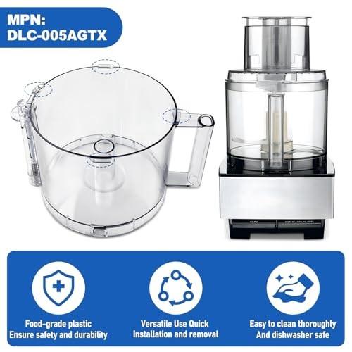 14-Cup Food Processor Bowl Compatible with DFP-14 Series, 4 Locking Clips