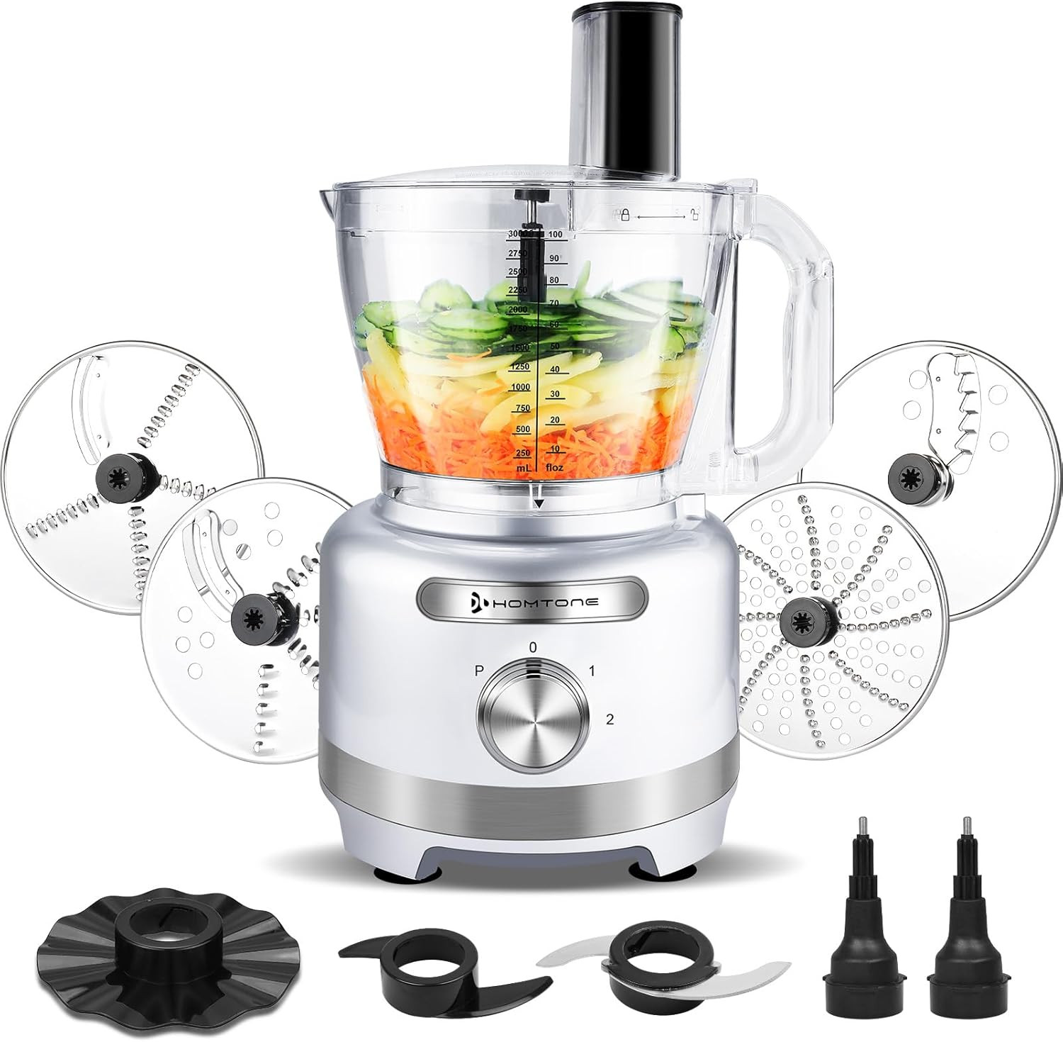 16 Cup Food Processor Large, 9-In-1 for Home Kneading, Chopping, French Fries