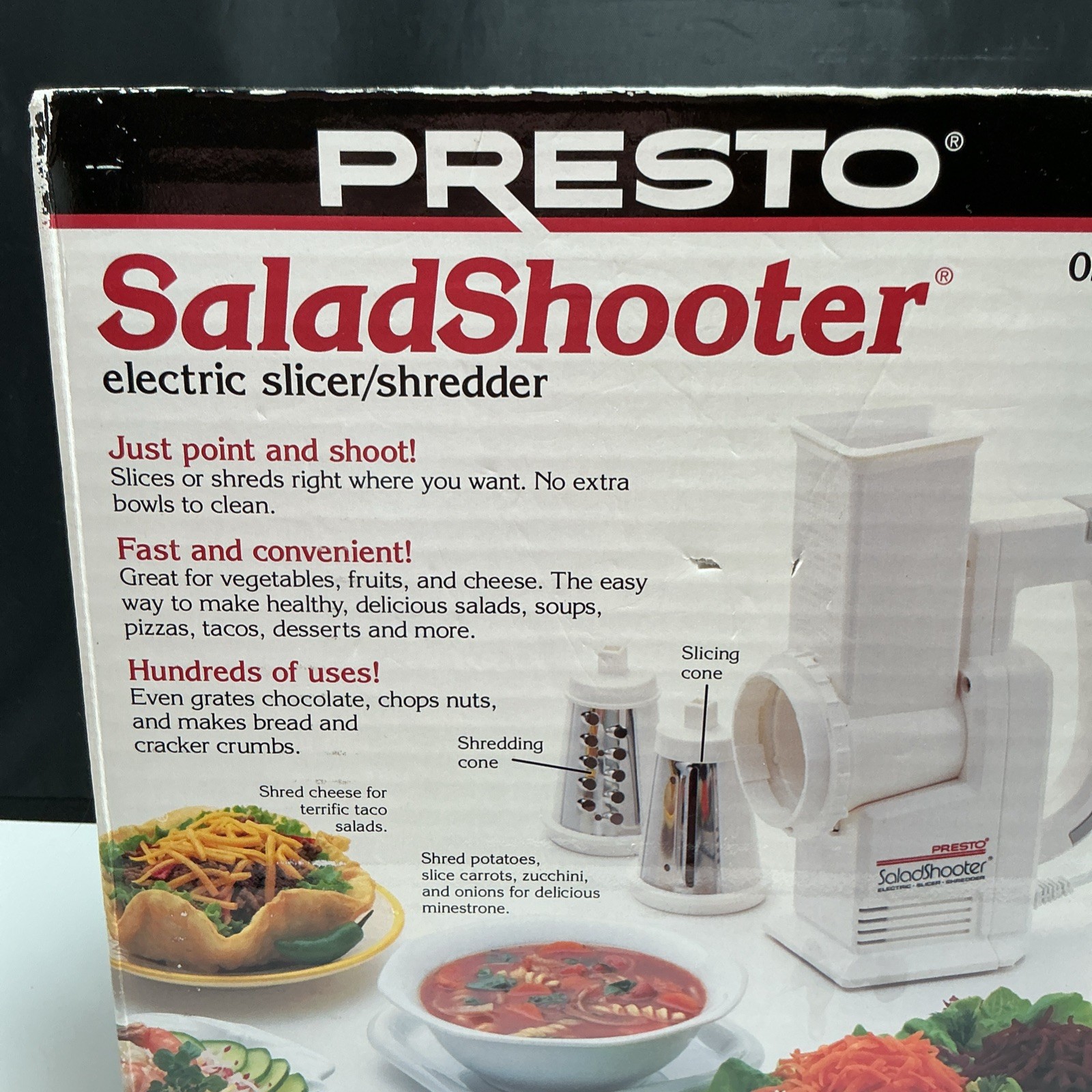 Presto Salad Shooter Electric Food Slicer Shredder 02910 Vintage New Sealed