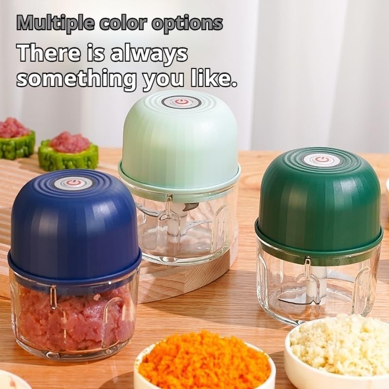 Compact Electric Chopper with Stainless Steel Blades for Effortless Food Prep