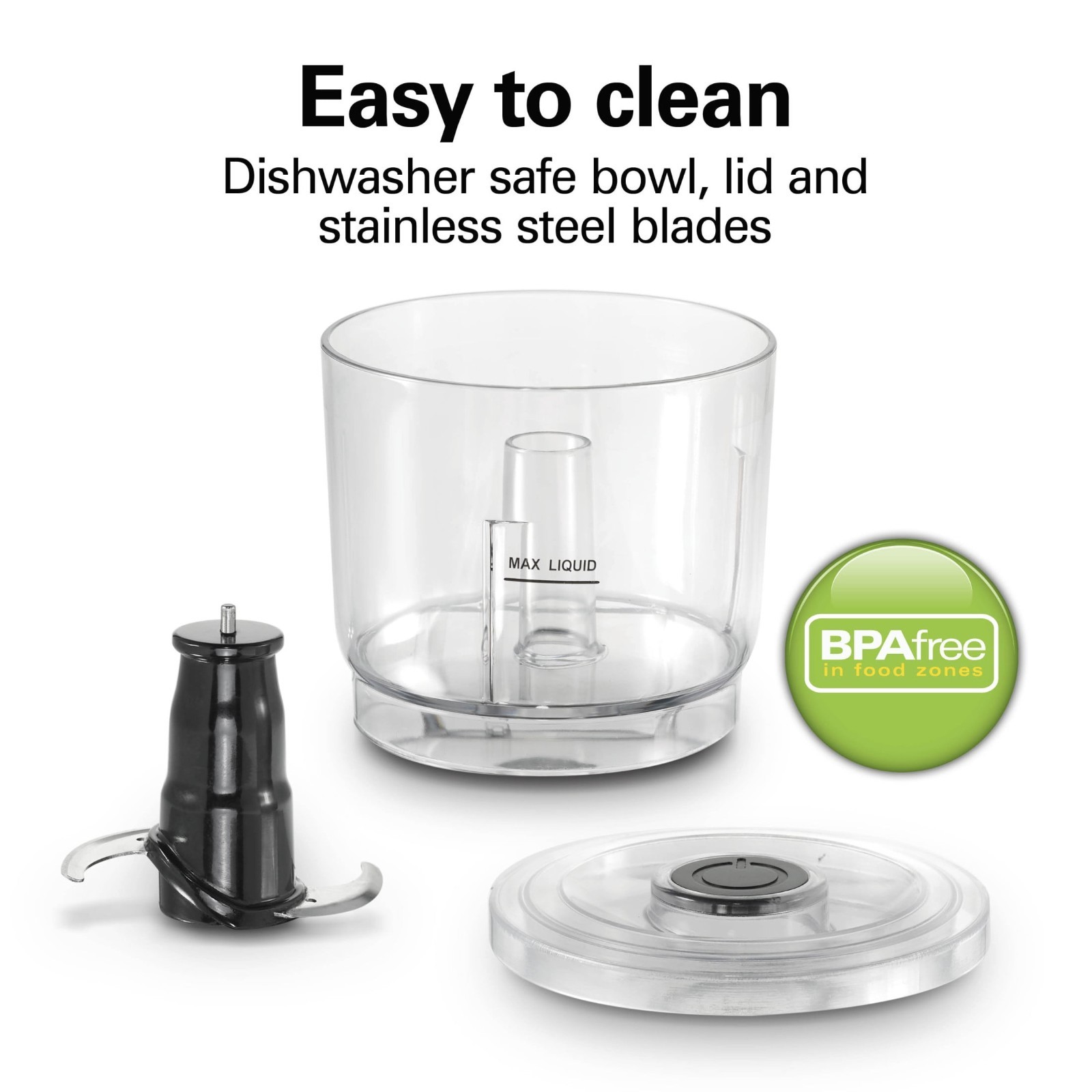 Hamilton Beach Stack & Press 2 Speed Food Chopper & Mini Food Processor, 3-Cup