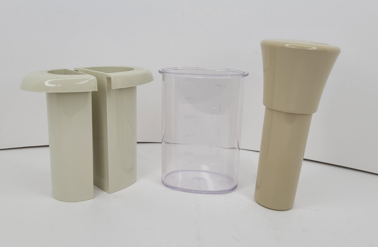 Vintage Oster Regency Kitchen Center Food Processor Food Pushers Beige, Clear