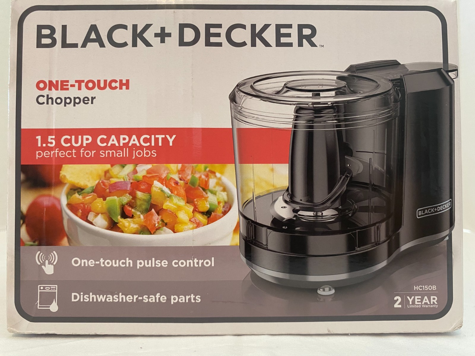 Black+Decker 1.5-Cup Electric Food Chopper with One-Touch Pulse and Sharp Blade