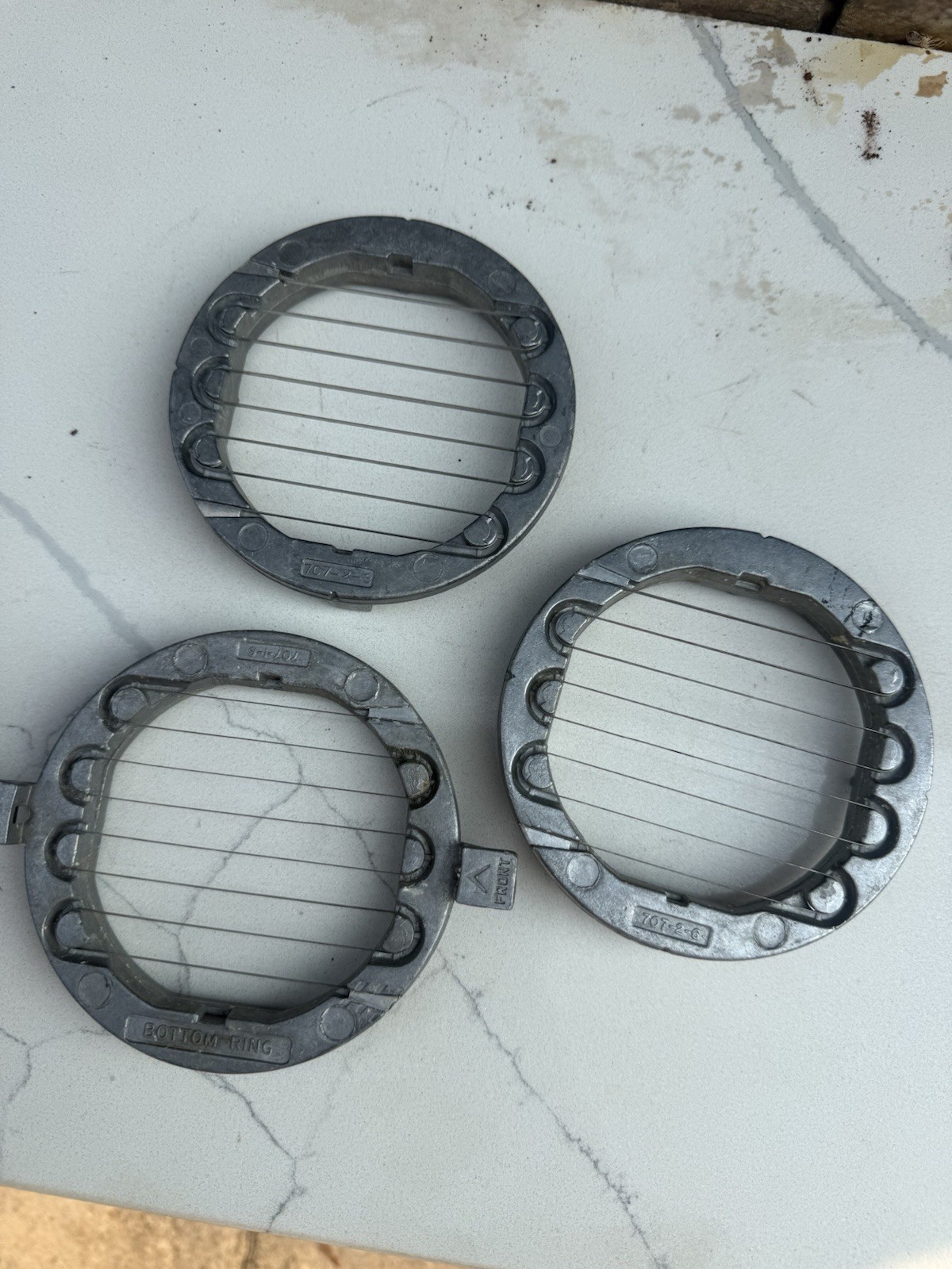 Vtg Commercial Food Slicer Cutting Blade Rings Lot Of 3 707-2-3 707-2-6