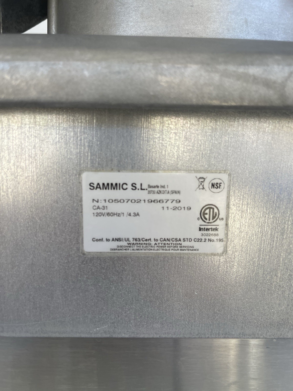 Sammic CA 31 Countertop Food Processor