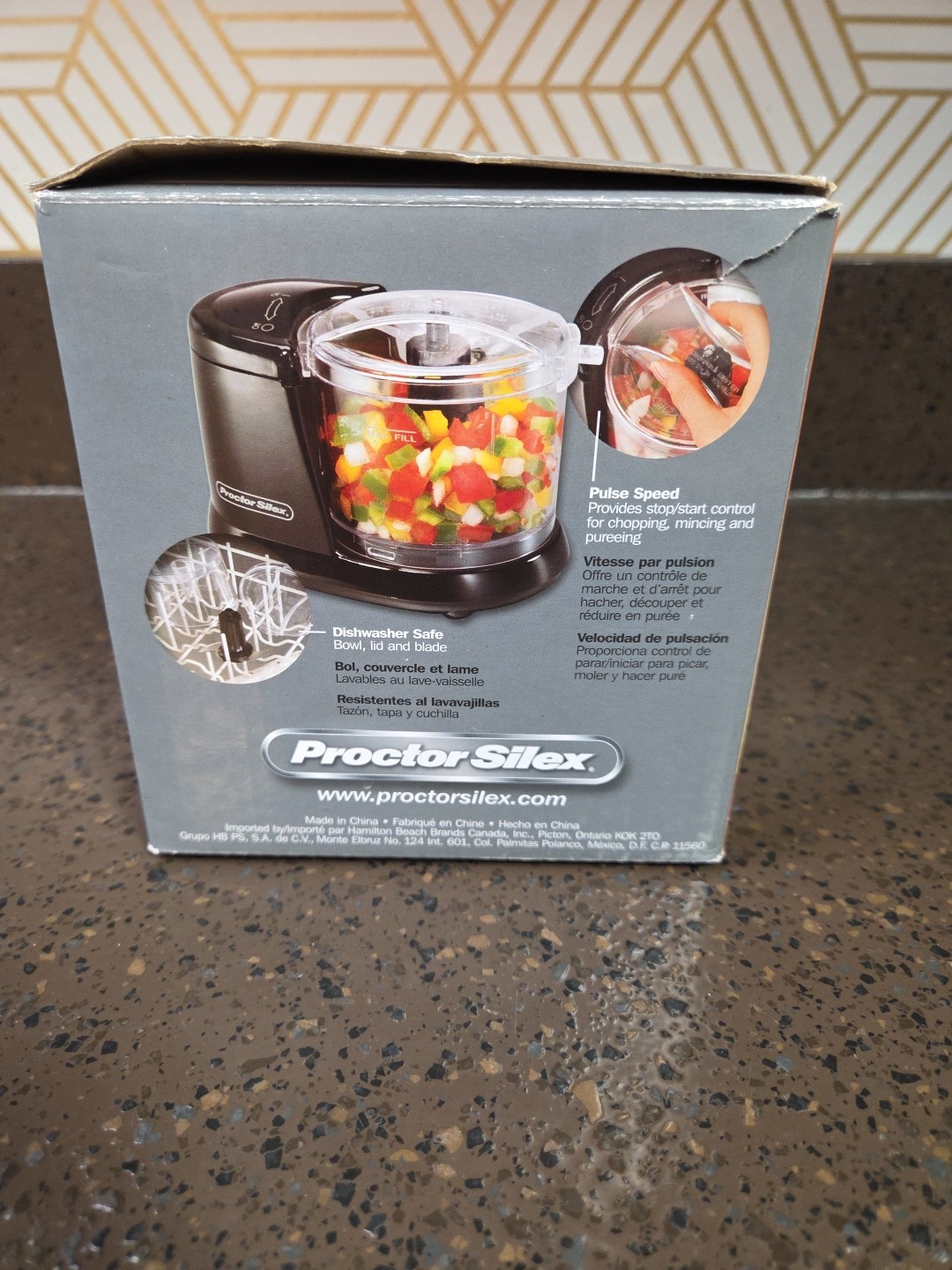 Proctor Silex 1-1/2 Cup Durable Food Chopper Black- New in Box
