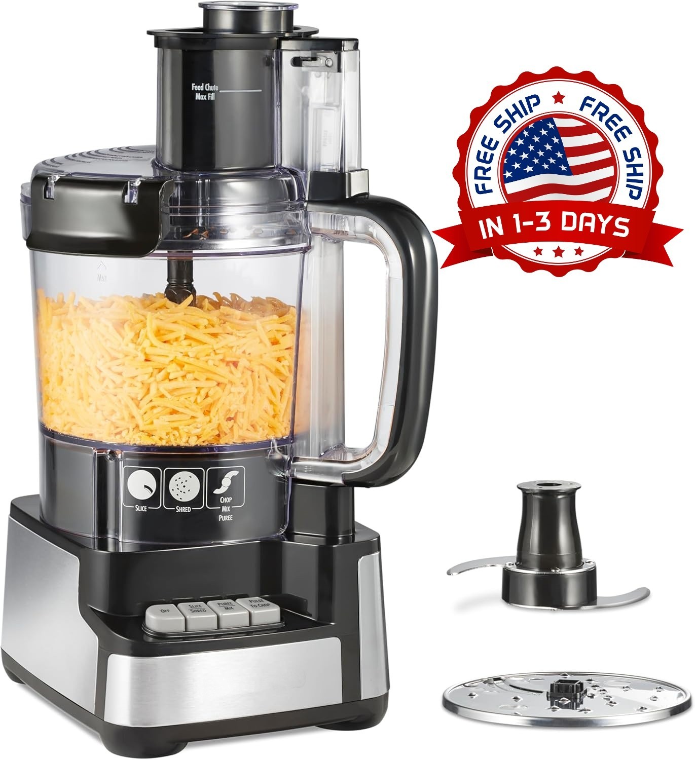 Procesador de alimentos y picadora, libre de BPA, recipiente de 12 tazas, NEW US