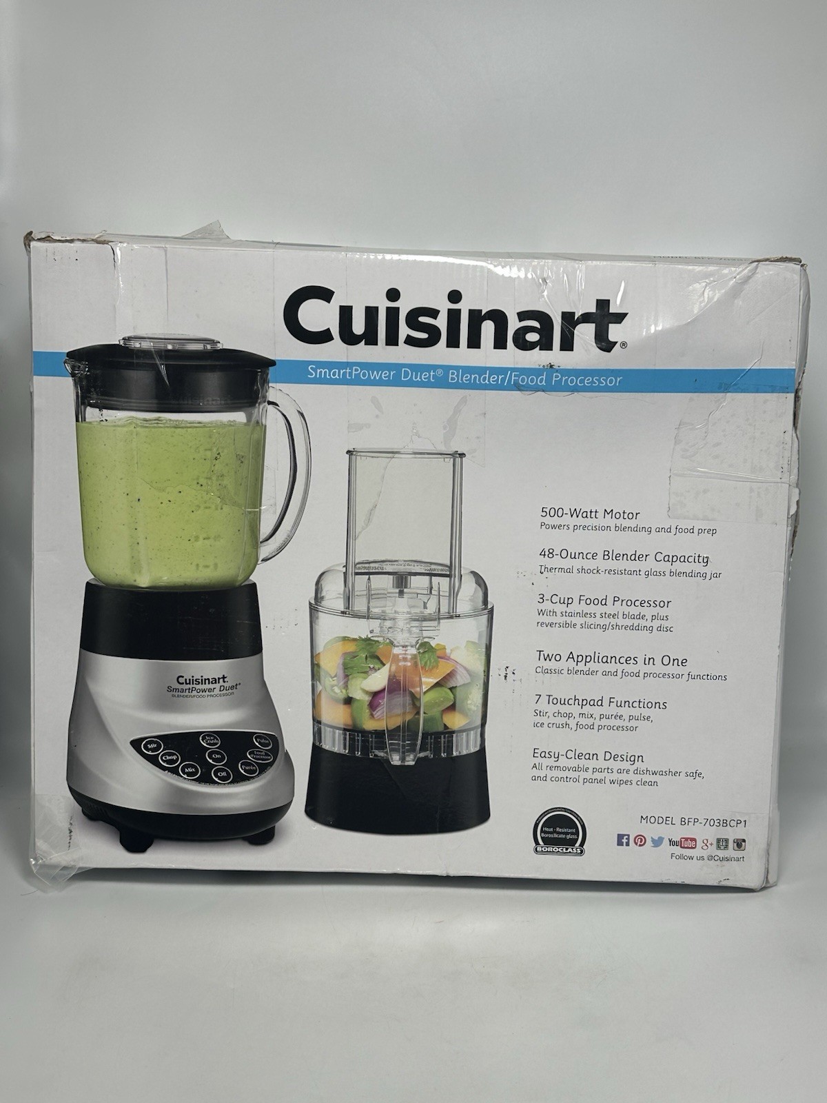 Cuisinart BFP-703BCP1 Smart Power Duet Blender (NO Food Processor) *DAMAGED BOX*