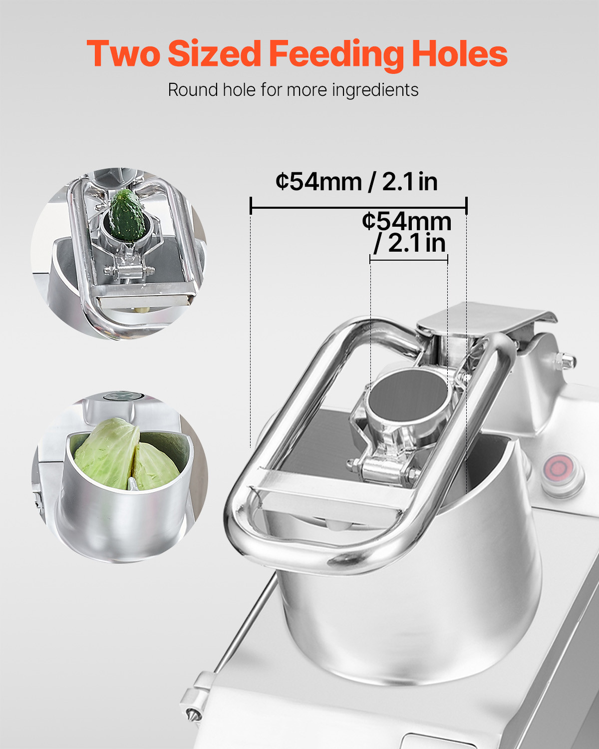 Food Processor Vegetable Chopper w/ 6 Blades Food-Grade Stainless Steel Blender