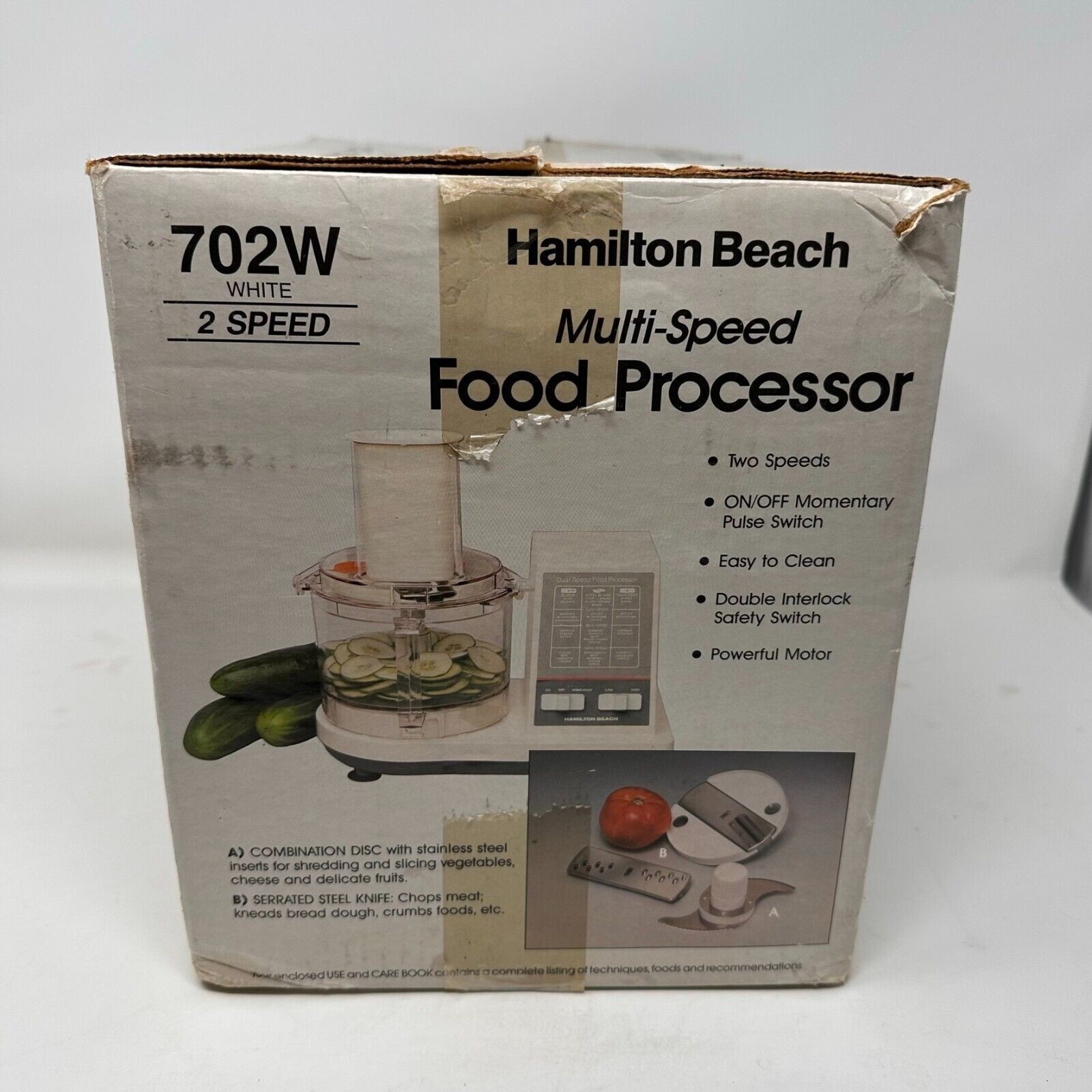Hamilton Beach 2 Speed Food Processor Model 702W Made in USA Vintage