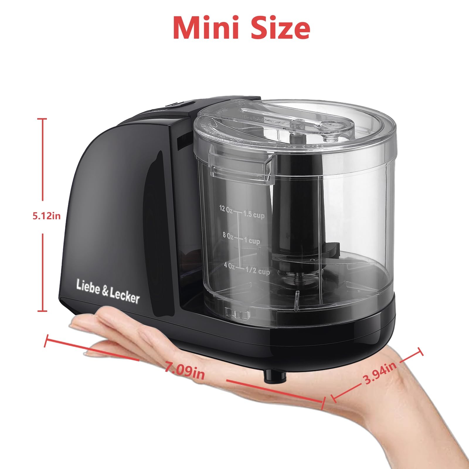 Liebe&Lecker Mini Food Processor,1.5 Cup Mini Chopper for Cutting Vegetable, …