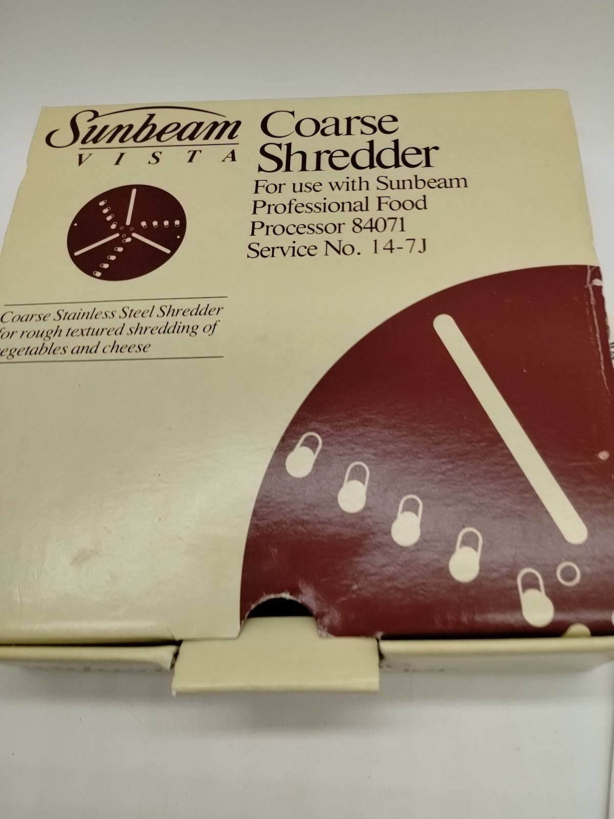 Sunbeam Vista Coarse Shredder Blade #94930 For Food Processor 84071 Stainless