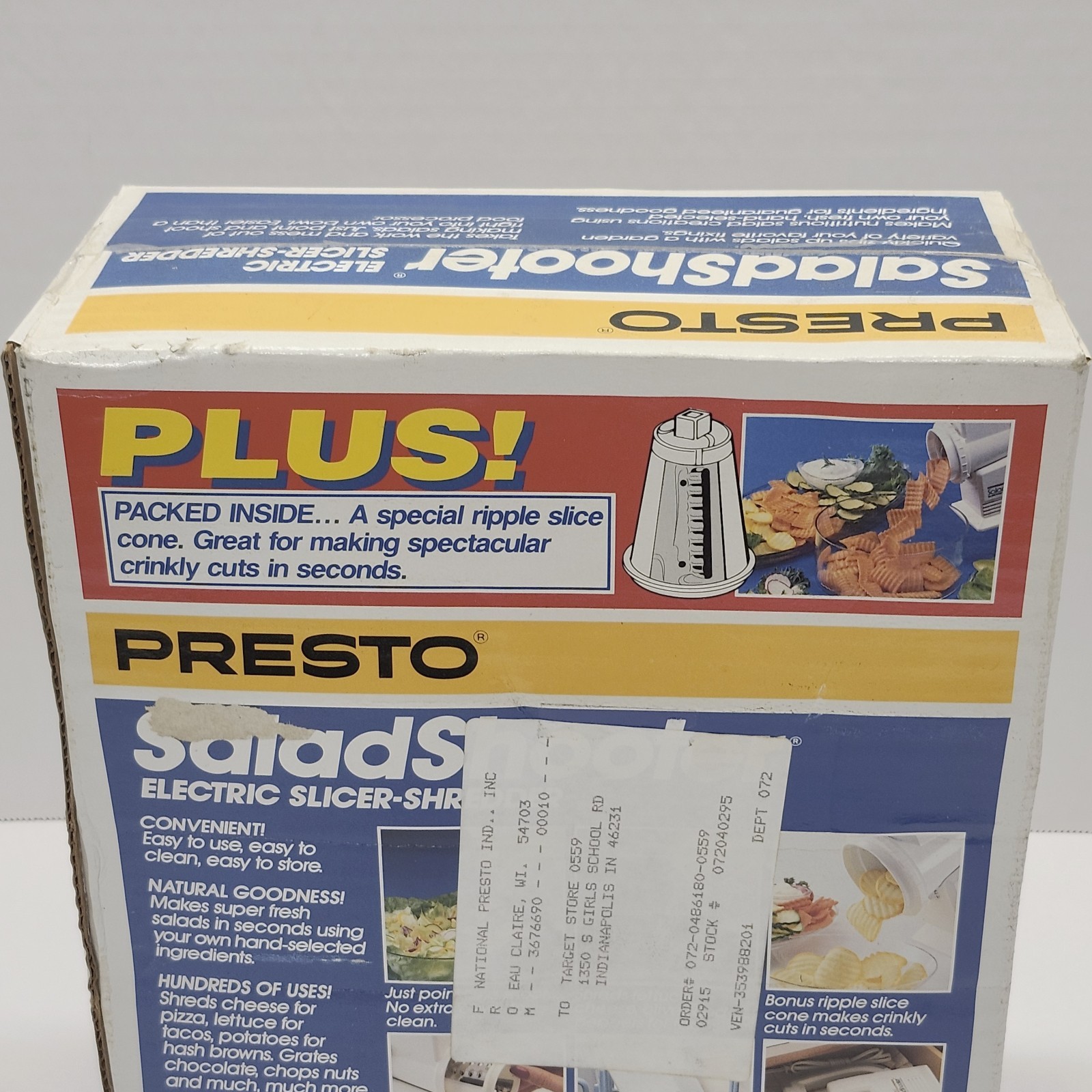 Vintage Presto Professional Salad Shooter Plus Slicer Shredder 1994 New In Box