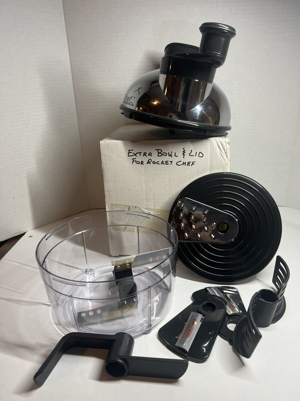 Culinare Rocket Chef 2 Speed Manual Food Processor Complete Set W/extra Bowl&lid