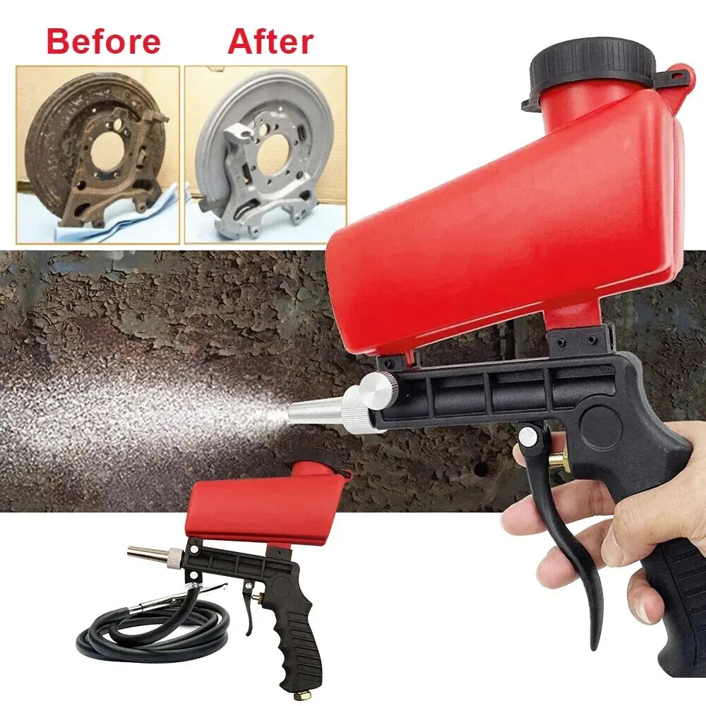 Portable Handheld Air Compressor Speed Sand Gun Blaster Sand Blasting 1/4 in