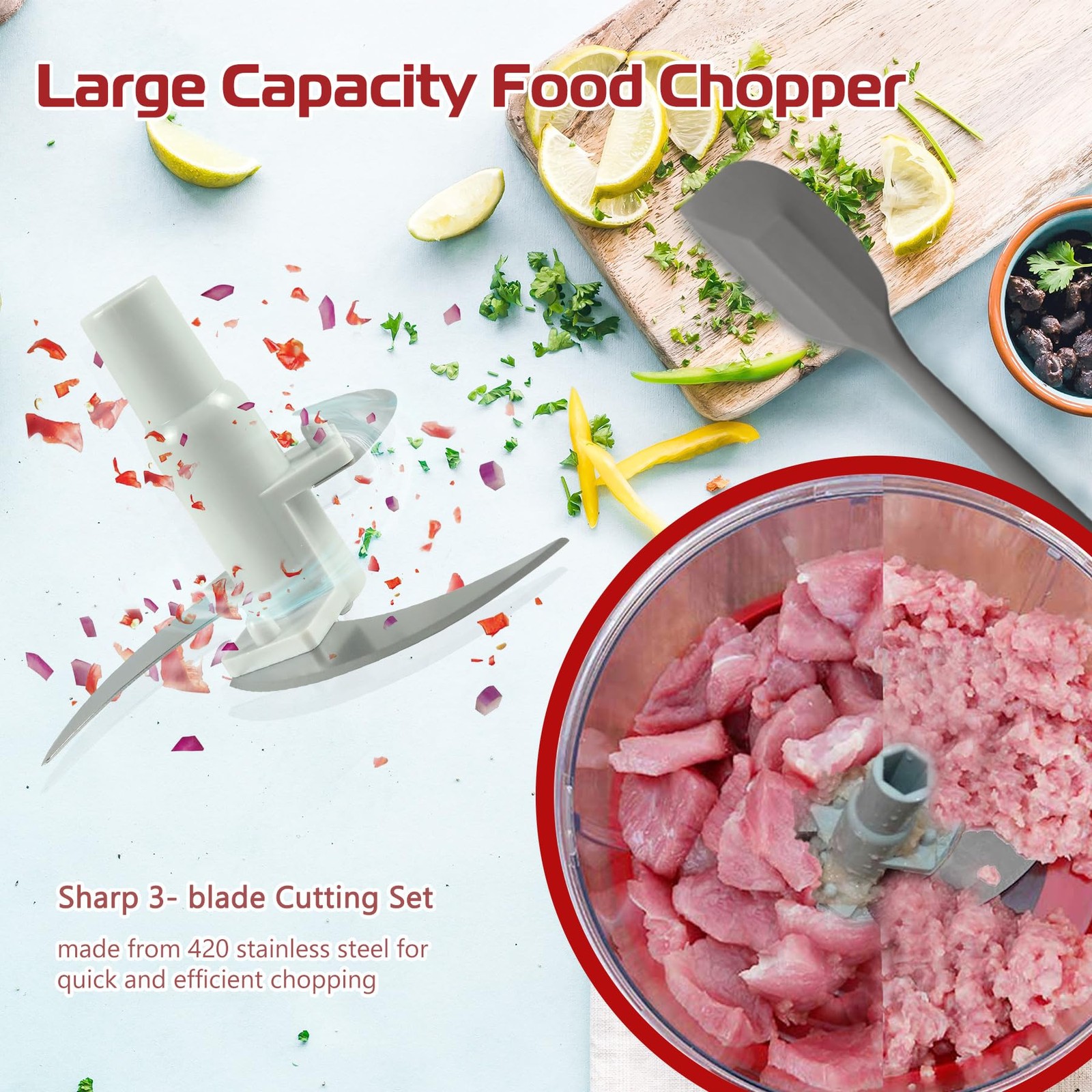 Manual Food Processor,Hand Powered Crank Food Processor Chopper,Food Vegetabl…