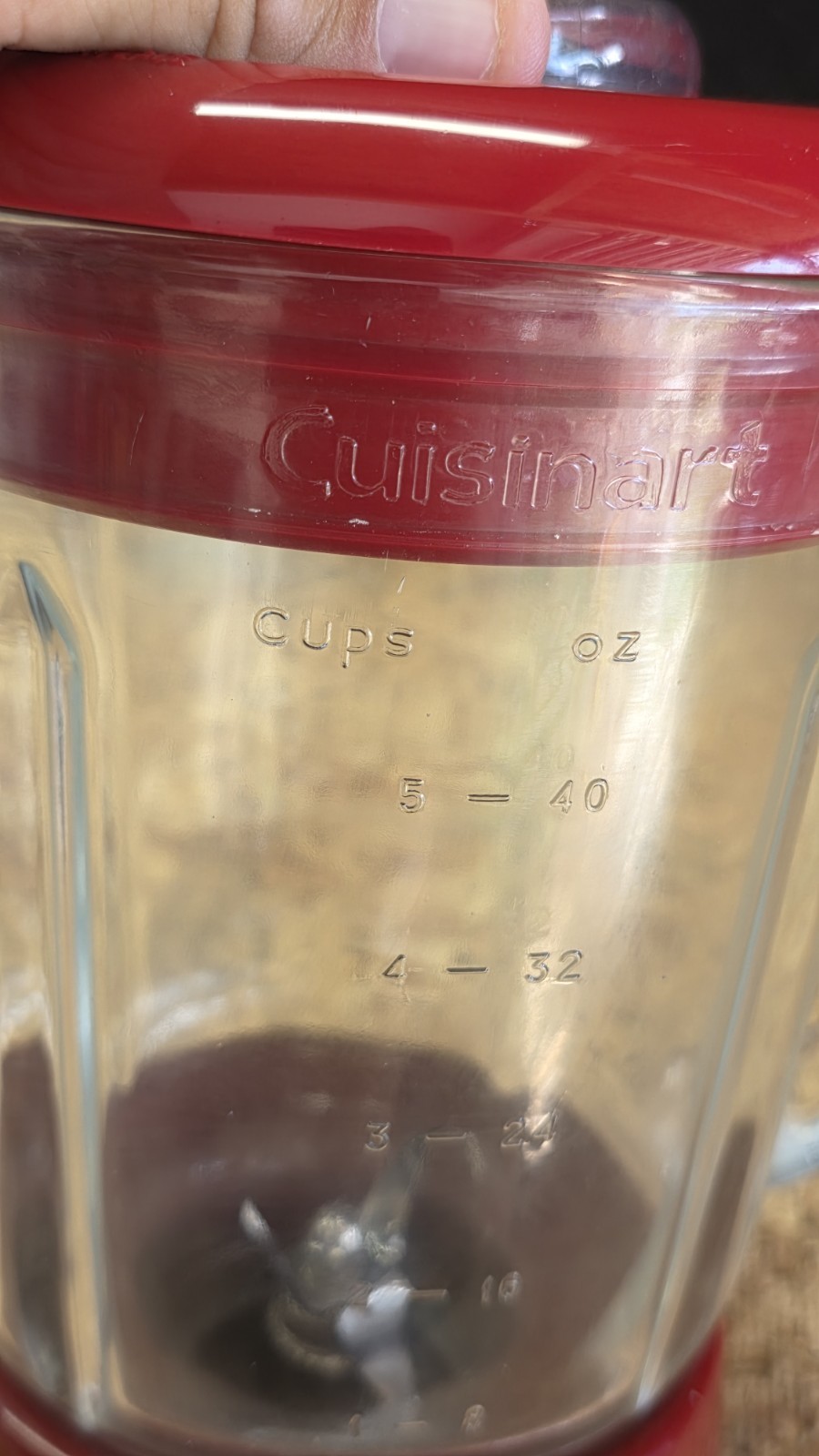 Cuisinart Replacement Part Blender Pitcher Jar & Lid 40oz RED EUC
