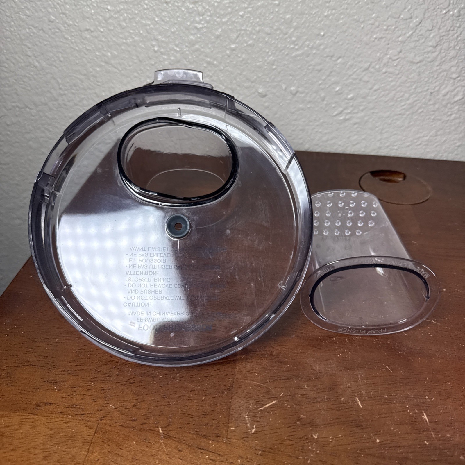 Cuisinart Elemental 8 Cup Work Bowl Lid Cover FP-8WBC + Pusher FP-8P OEM