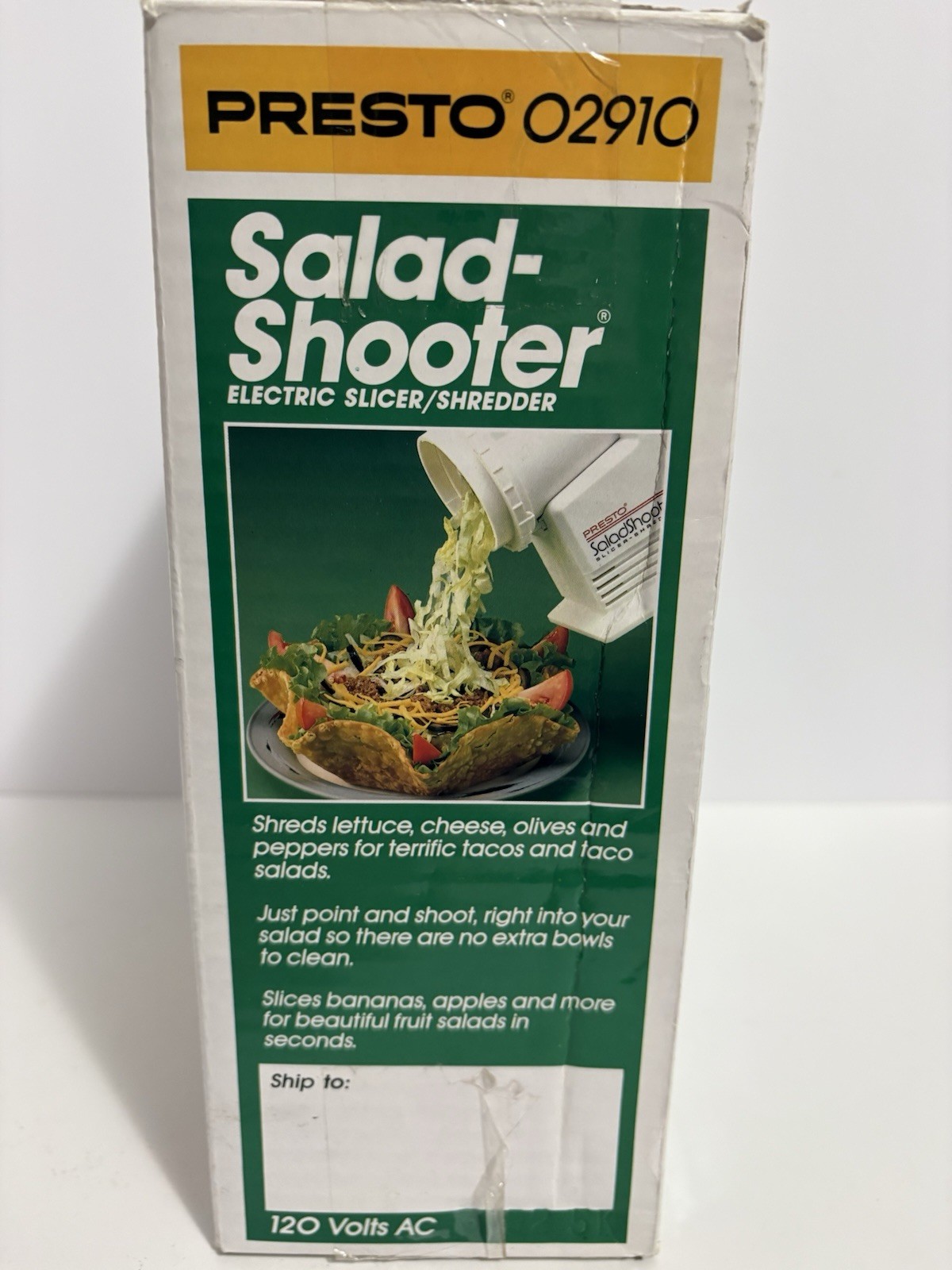 Presto Salad Shooter 02910 Electric Slicer Shredder w/box. Tested & Works
