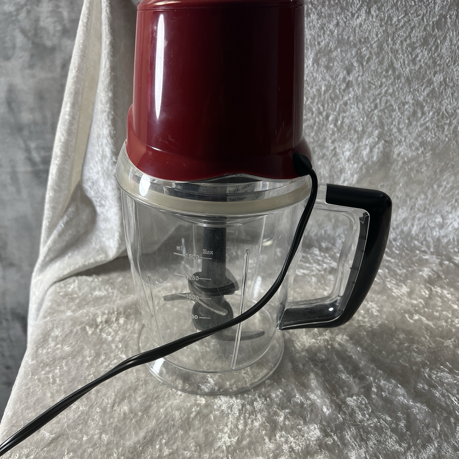 Wolfgang Puck Red Food Chopper Electric Processor 400W 6 Cups 48 Oz BQBCOO10