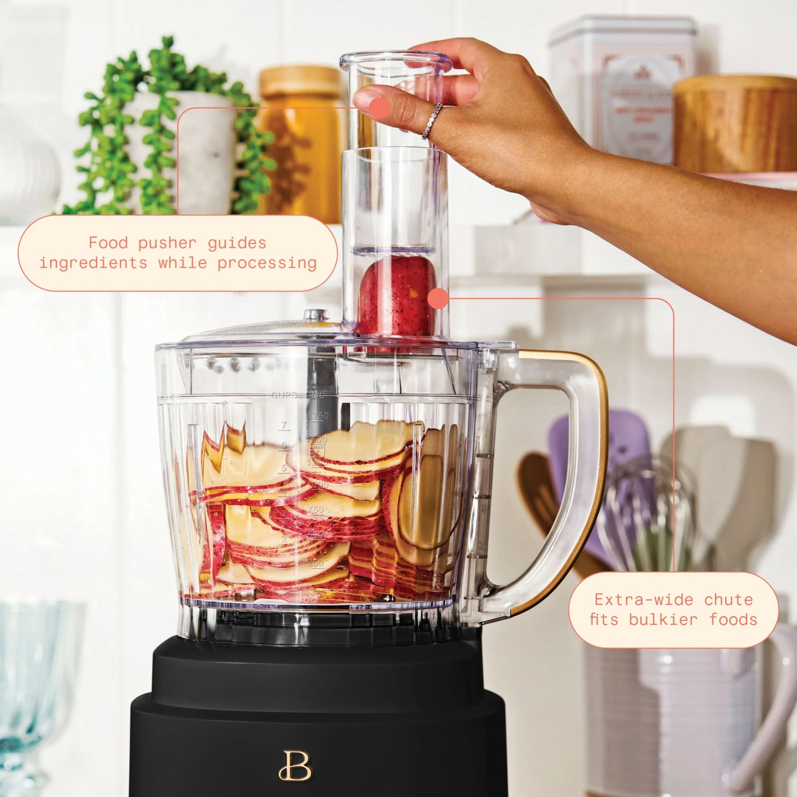 10-Cup Food Processor with Accessories, Black Sesame by Drew Barrymore