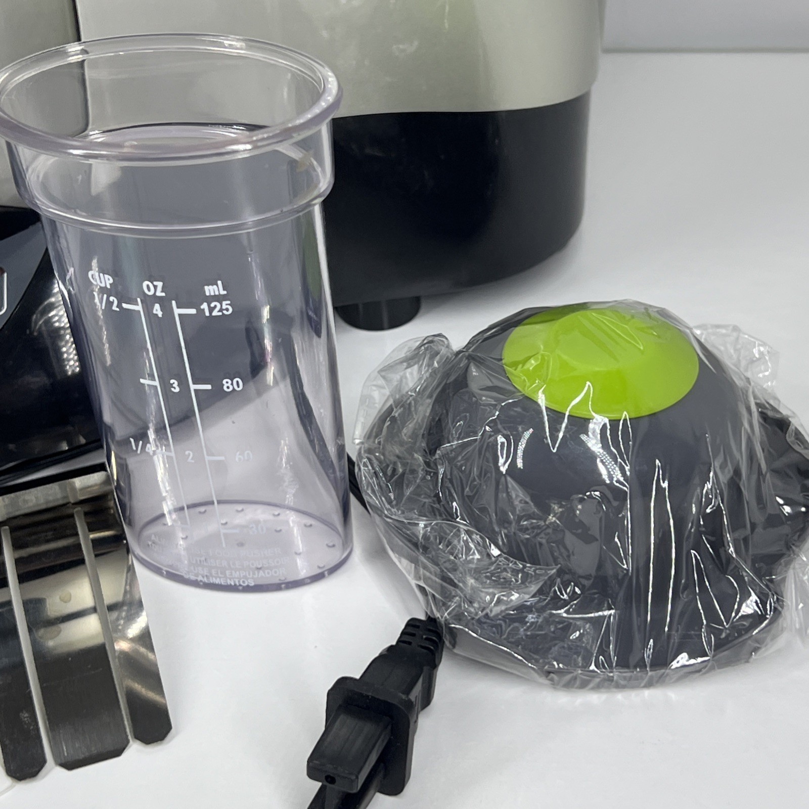 Bullet Express Food Processor Silver/Black w Bowl Lid Pusher Slicing Disc & More
