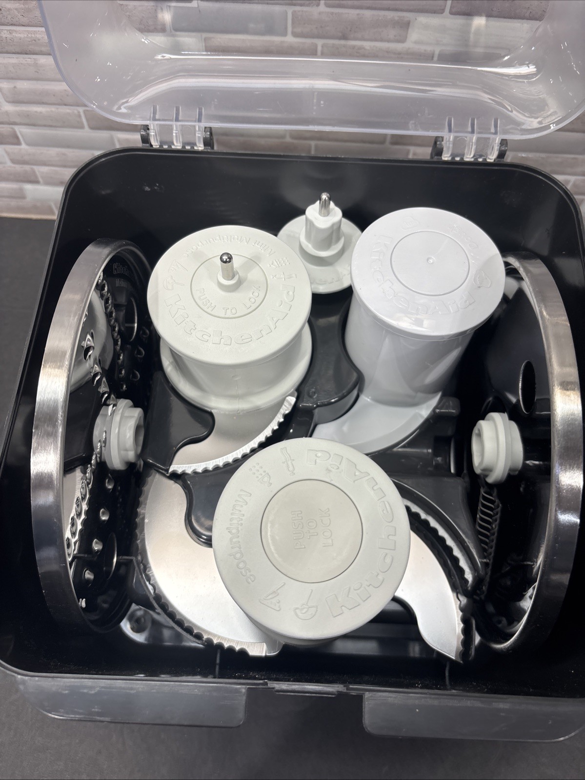 KitchenAid Food Processor Attachment Set Blades Storage Box Appliance Multi-Use