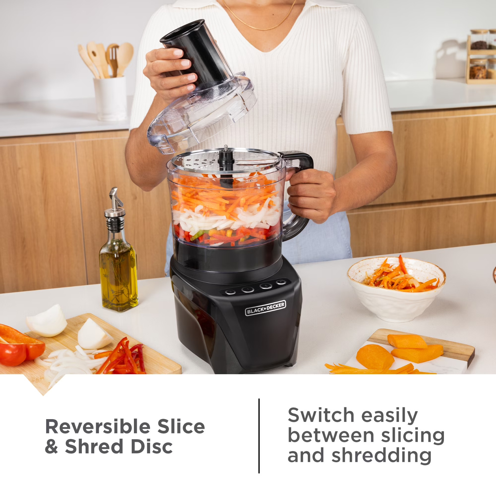 BLACK+DECKER 8-Cup Food Processor 850W 2 Speeds + Pulse FREE SHIP