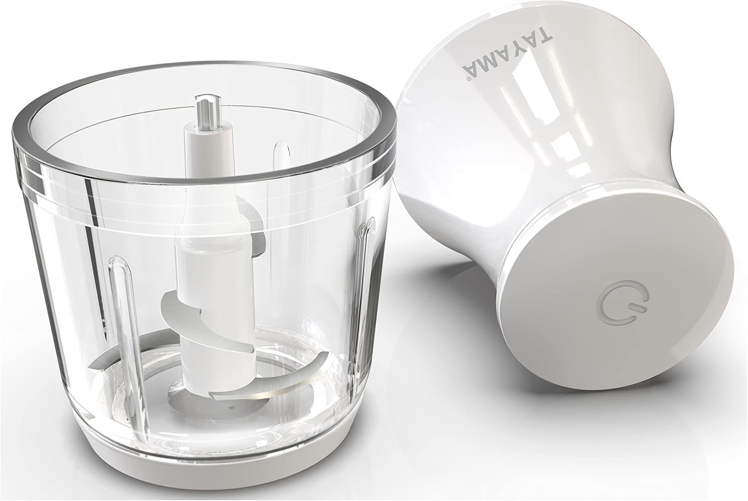 2.5 Cup White 200W Mini Chopper 4-Layer Blade Food Processor, Medium