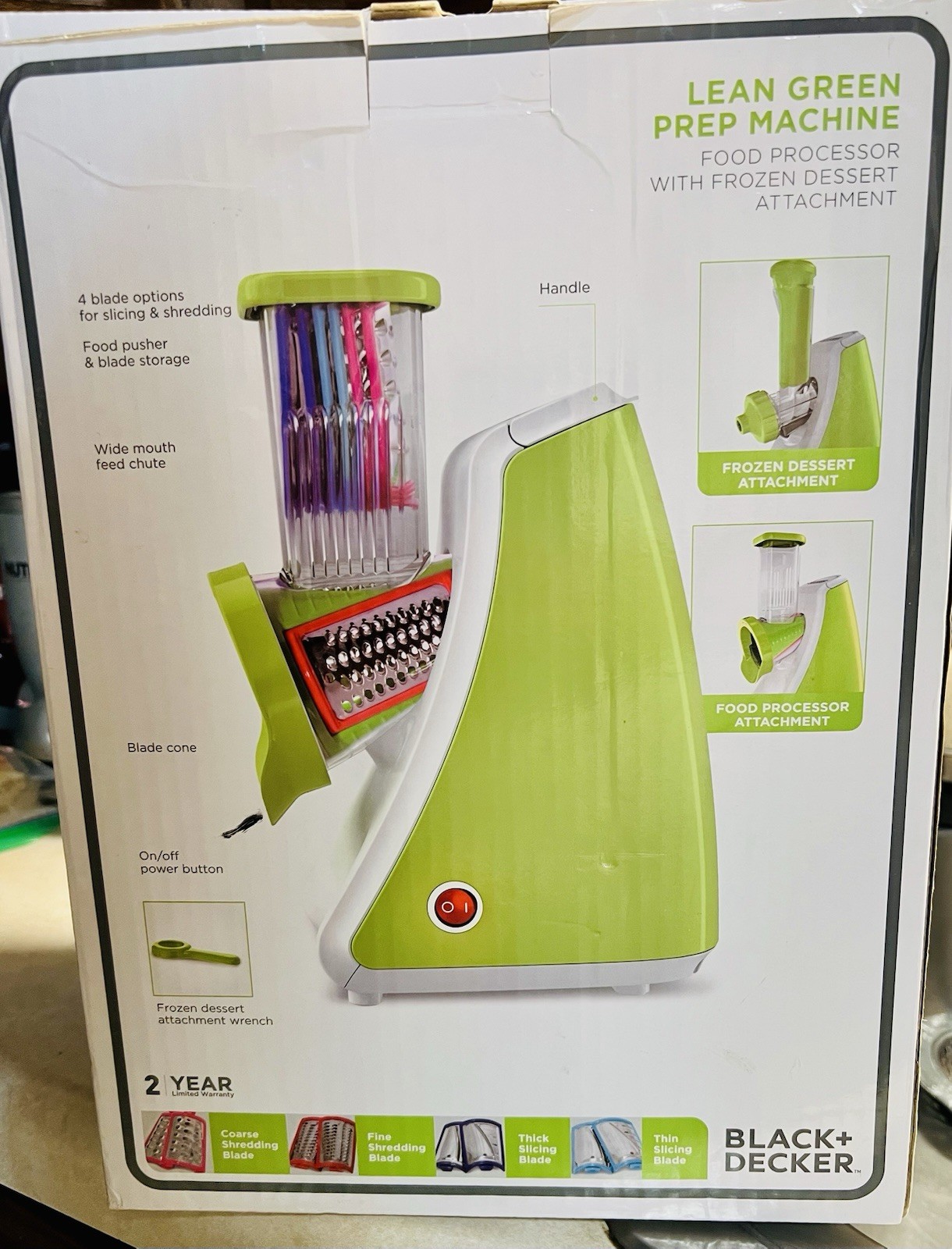 Black And Decker Lean Green Prep Machine Food Processor With Frozen Dessert Atch