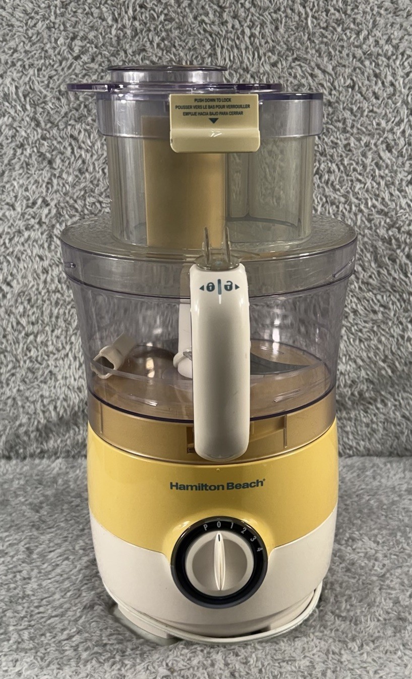 Hamilton Beach Big Mouth 14 Cup Food Processor 70595 Yellow And Cream. Tested