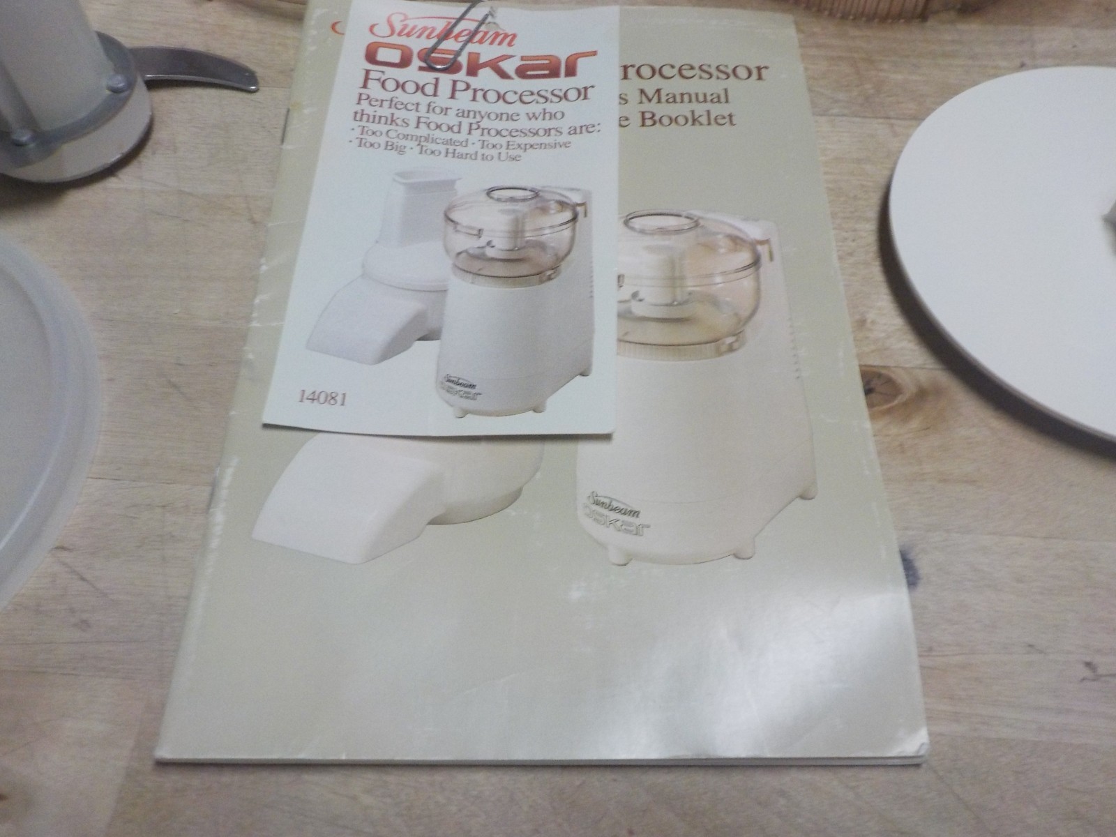 Vintage Sunbeam Oskar Food Processor 14081 Made in France Works! w/Recipe-Manual
