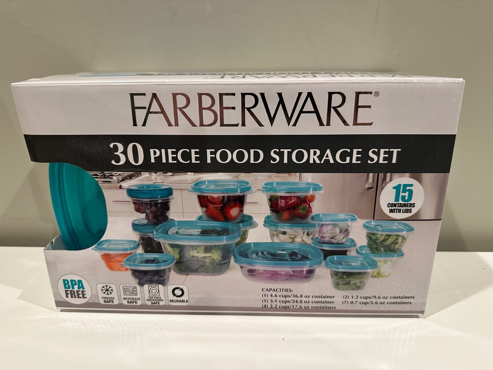 Farberware, 30pc food storage set, Model# FG30624 BRAND NEW SEALED