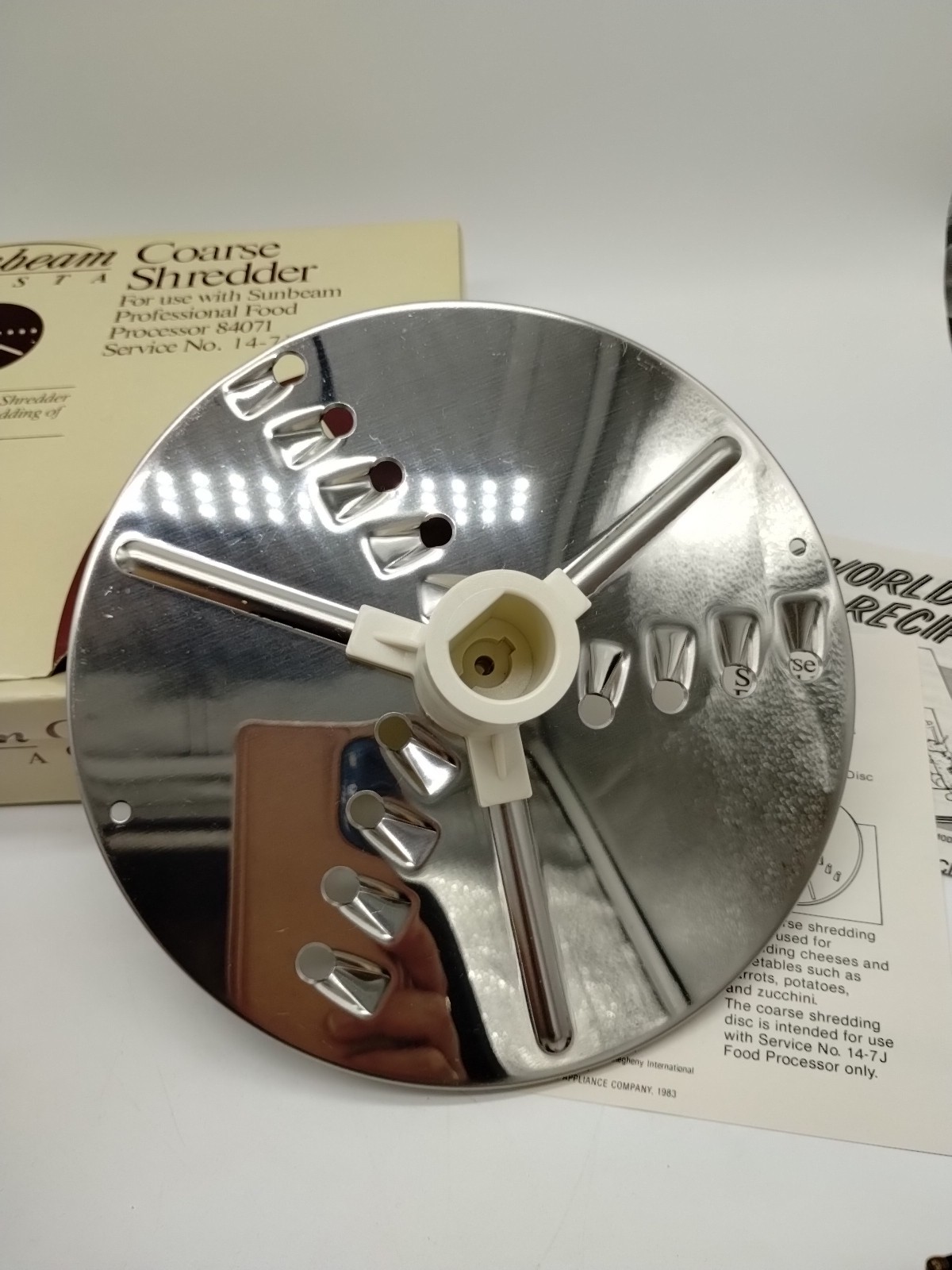 Sunbeam Vista Coarse Shredder Blade #94930 For Food Processor 84071 Stainless