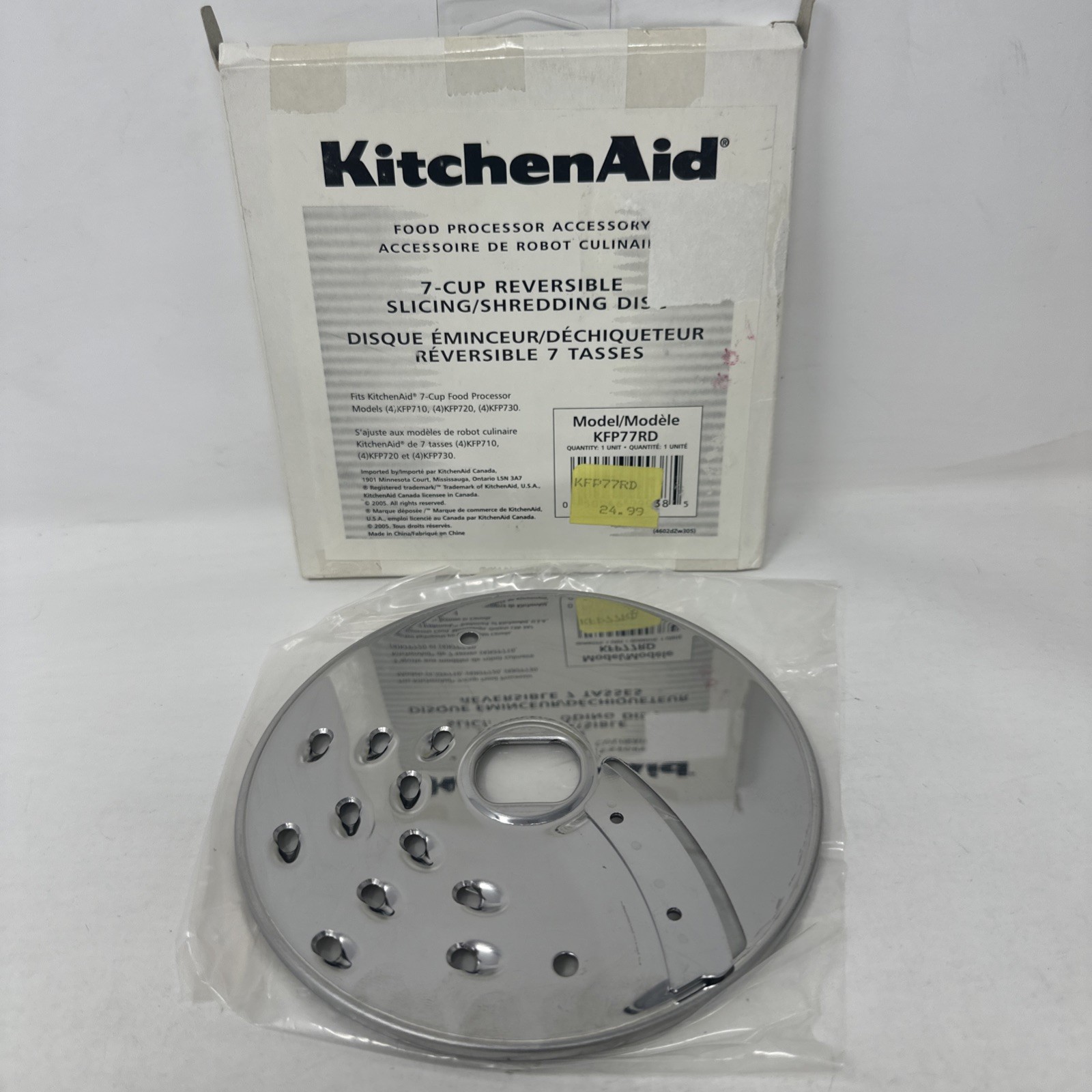 KitchenAid 7-Cup Reversible Slicing Shredding Disc Food Processor KFP77RD 2mm