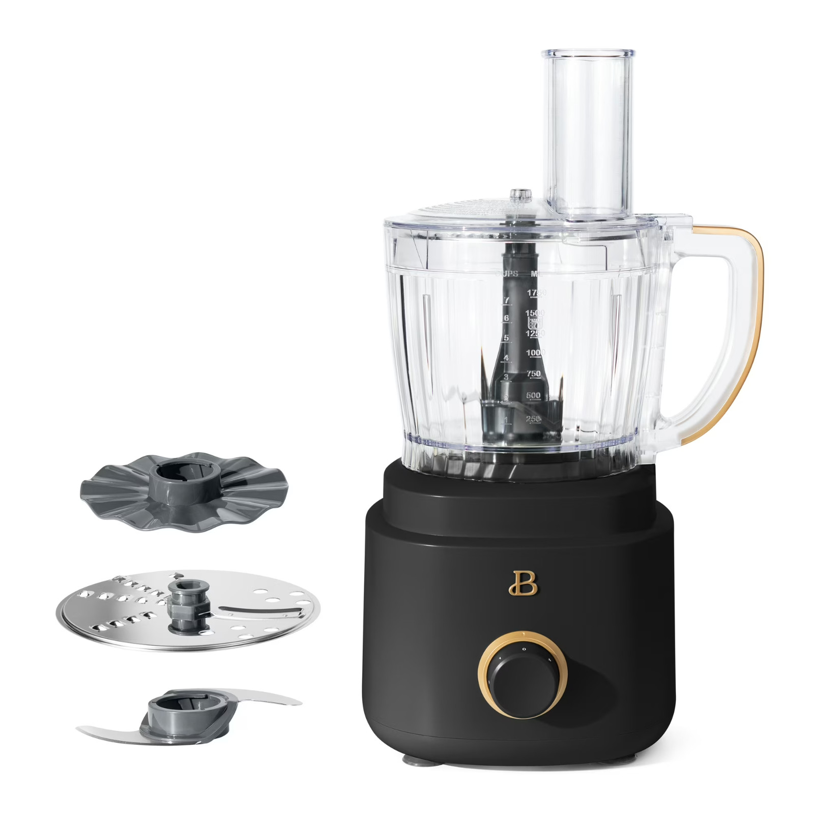 Beautiful 10-Cup Food Processor with Accessories, Black Sesame by Drew Barrymore