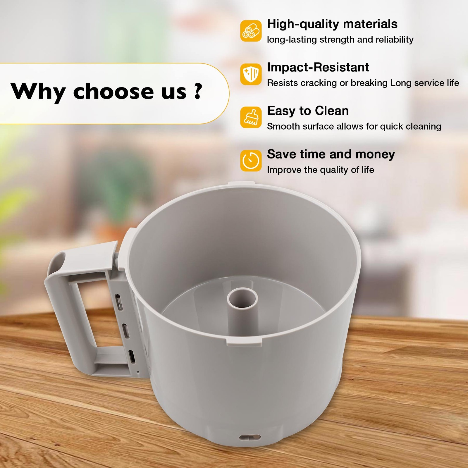 3-Quart Cutter Bowl Fit Robot Coupe R2 R2B R2N R2 Dice Food Processors 112204S