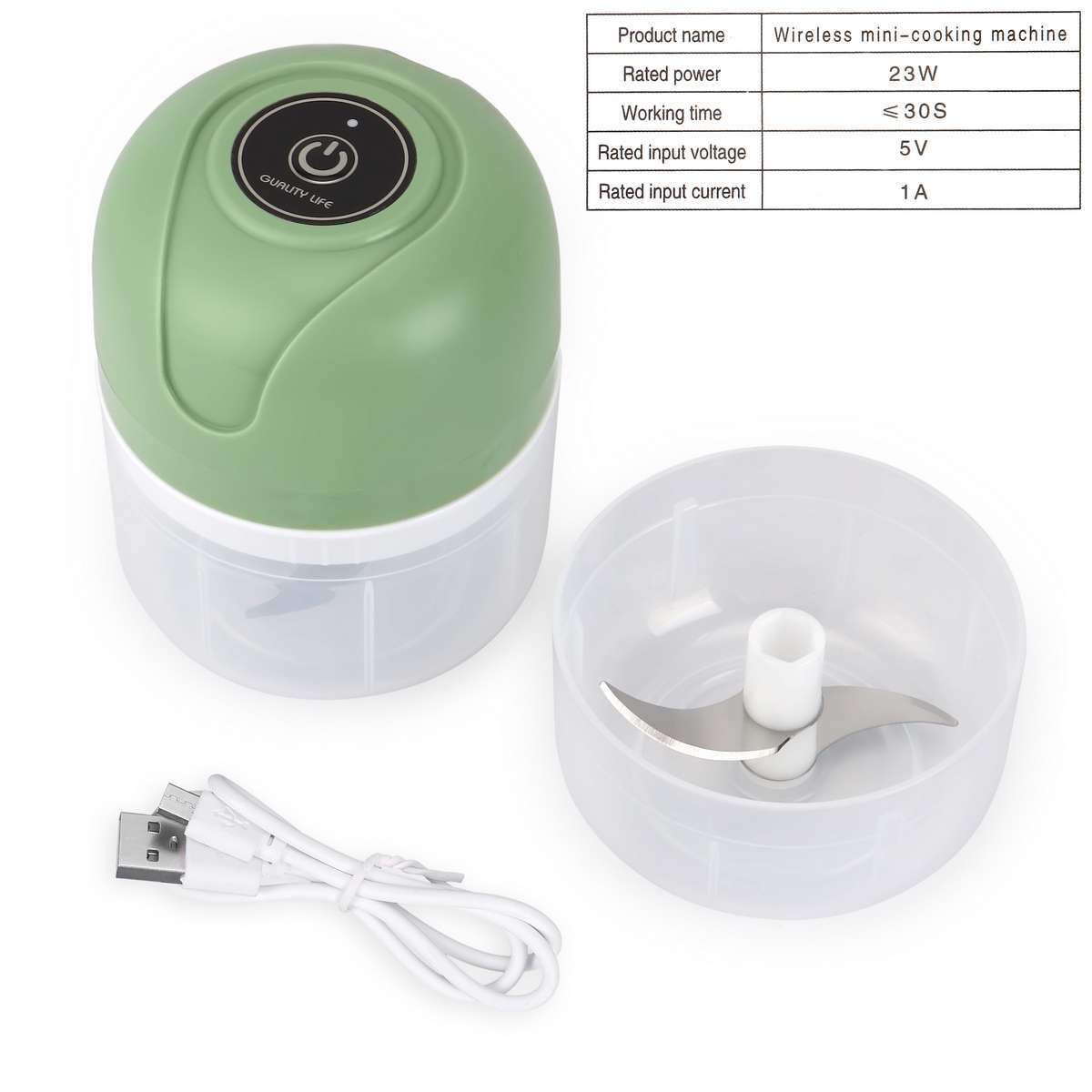 100/250ML 2 Cups Wireless Electric Vegetable Onion Garlic Fruit Meat Chopper USA