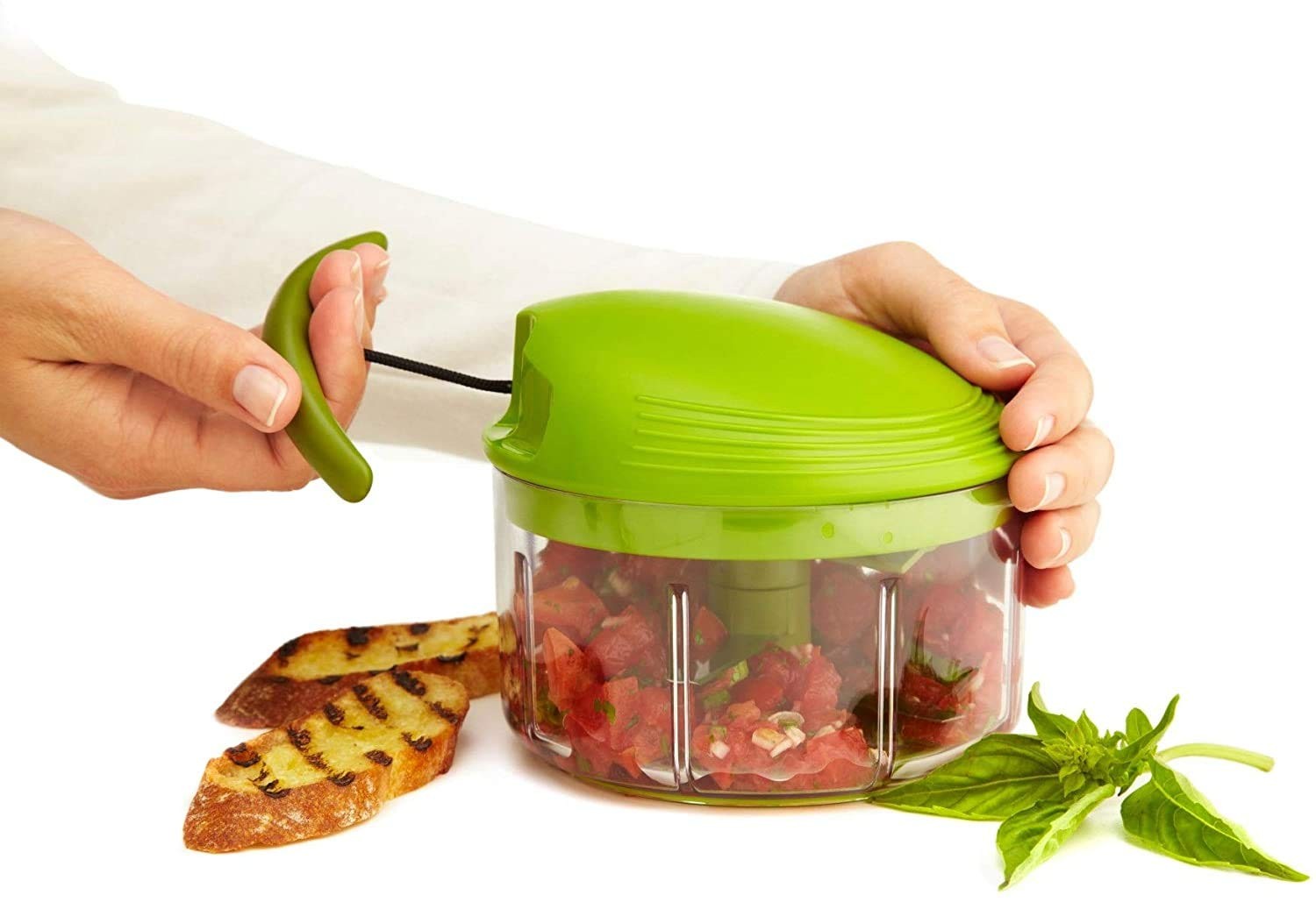Kuhn Rikon Pull Chop Vegetable Chopper Stainless Steel Blades 650ml Non-Slip