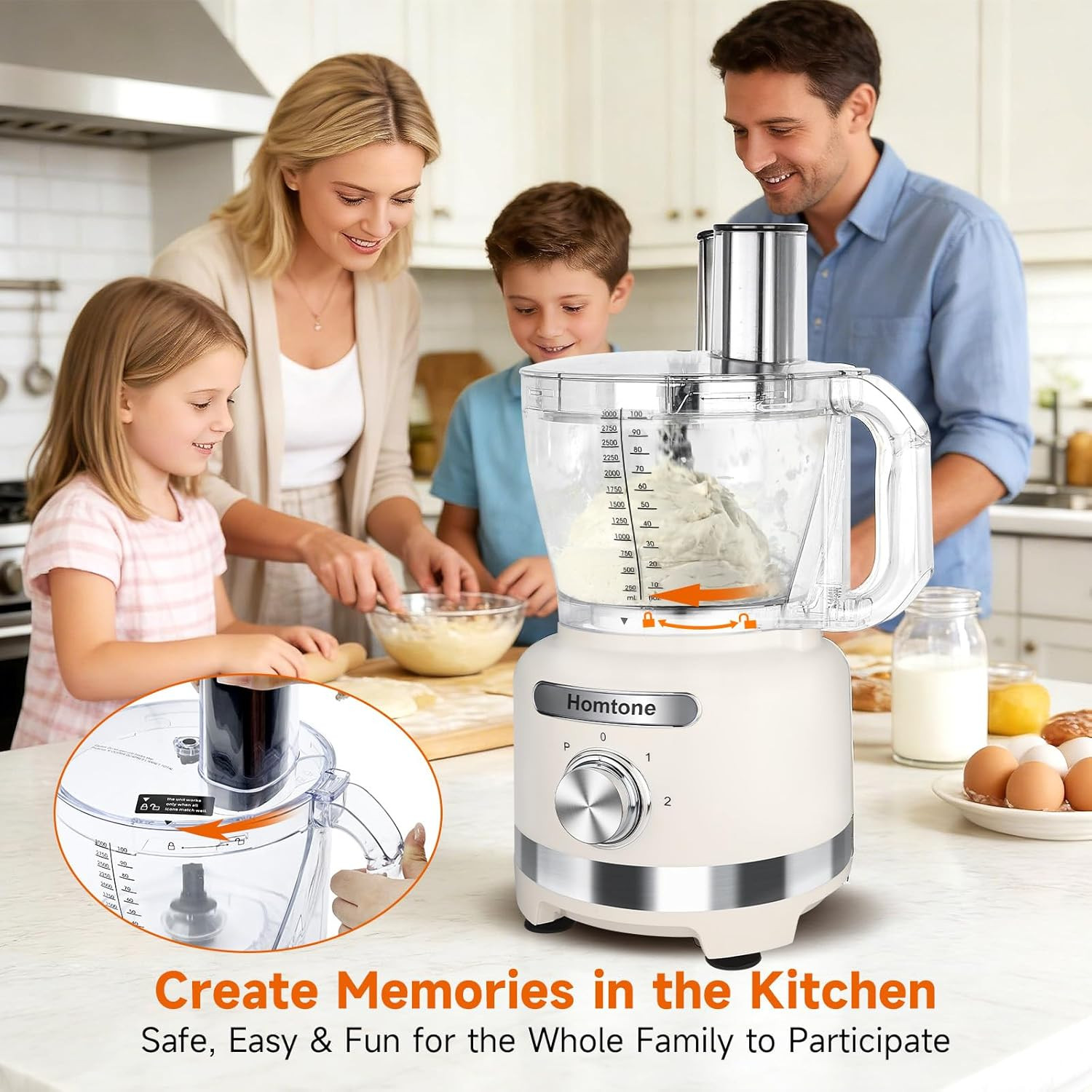 16-Cup Food Processor, Large 9-IN-1 Food Veggie Chopper for Home Meal Prep, 7 Bl