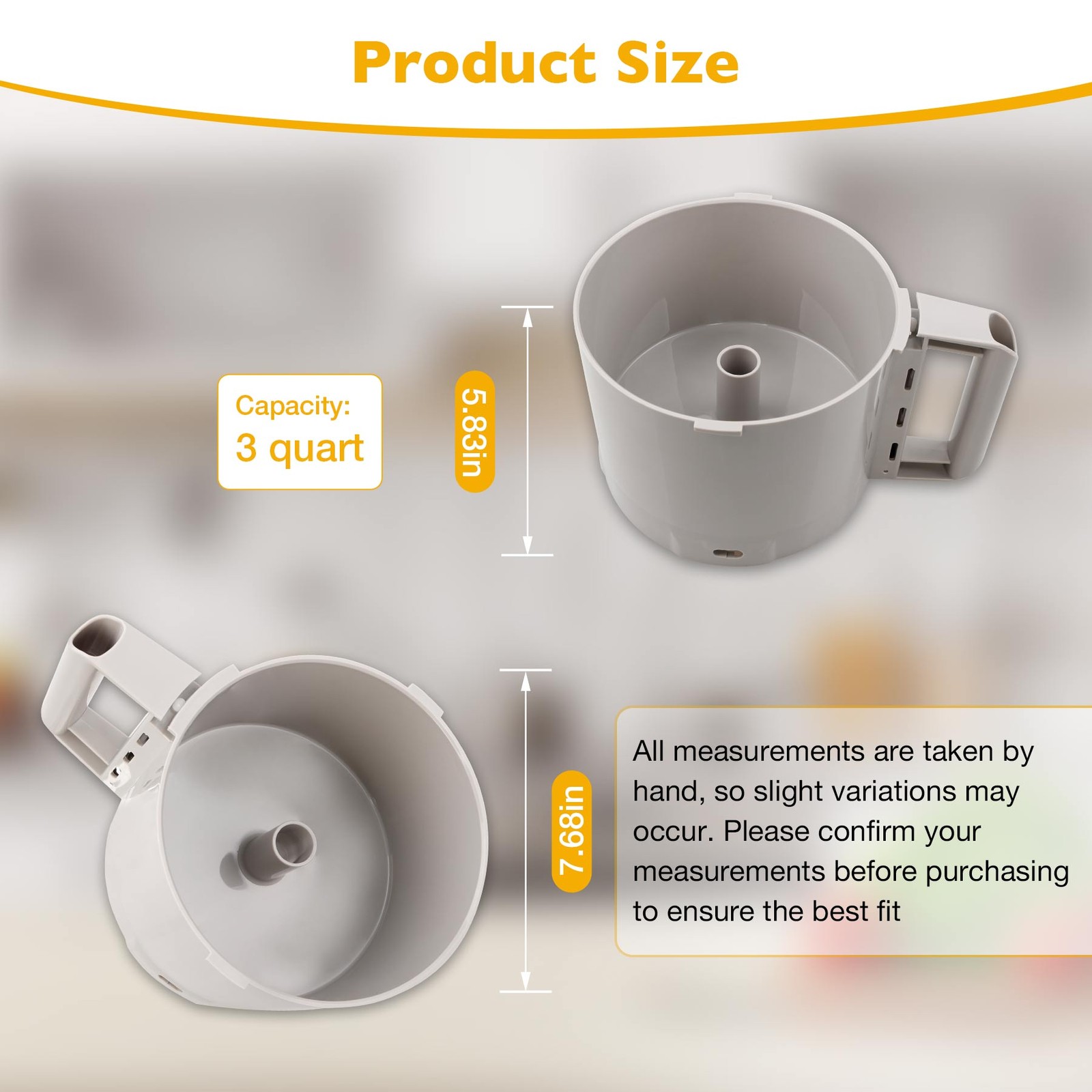 3-Quart Cutter Bowl Fit Robot Coupe R2 R2B R2N R2 Dice Food Processors 112204S